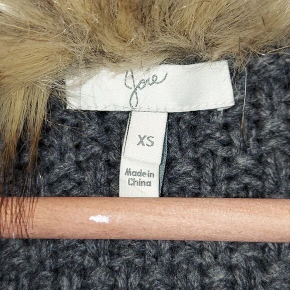 Joie “Jamilee C” Faux Fur Collar Wool Cardigan XS - Picture 5 of 10